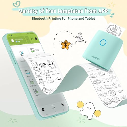 JADENS 2inch JD21 Monochrome Thermal Sticker Printer with Bluetooth Connectivity