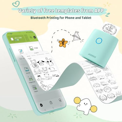 JADENS 2inch JD21 Monochrome Thermal Sticker Printer with Bluetooth Connectivity