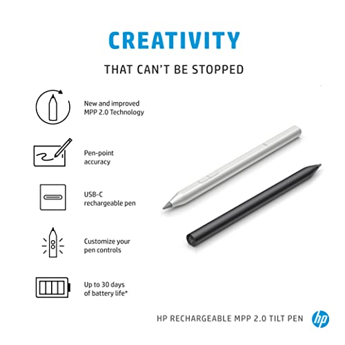 HP 3J122AA Rechargeable Tilt Pen Lithium-Ion Polymer Compatible with Laptops and Tablets