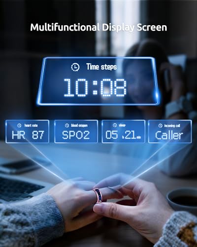 UniJethro Smart Ring 200mAh Lithium Polymer Heart Rate Monitor, Bluetooth Connectivity, Waterproof Fitness Tracker