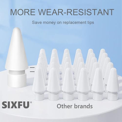 SIXFU 4 Pack Apple Pencil Compatible Tips Plastic White