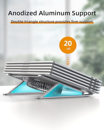 SHUWEI Portable Laptop Cooling Stand 17.3" Adjustable Aluminum Ultra-Lightweight Cooling Pad