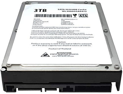 Generic 3TB LYSB00X37FQBU-ELECTRNCS 7200RPM 64MB Cache SATA 6Gb/s 3.5" Internal Hard Drive