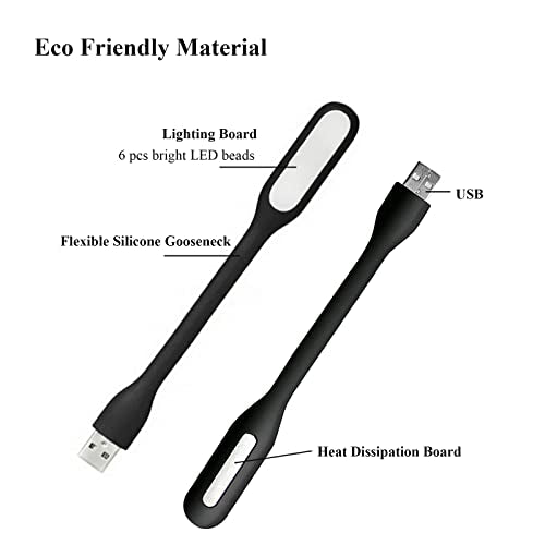 Soseelnee 6 LED USB Powered Touch Control Desktop Light 5V 1W Minimalist Black