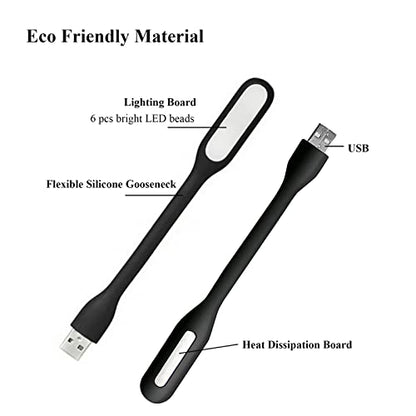 Soseelnee 6 LED USB Powered Touch Control Desktop Light 5V 1W Minimalist Black