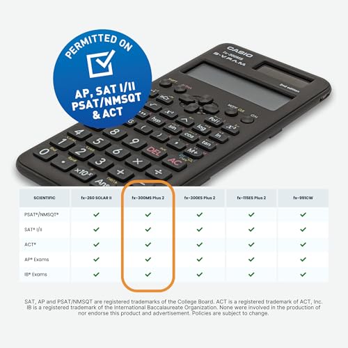 Casio 3 Inches FX-300MSPLUS2 10-Digit LCD Engineering/Scientific Calculator