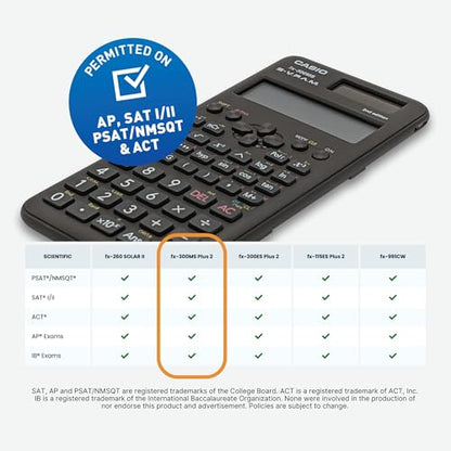 Casio 3 Inches FX-300MSPLUS2 10-Digit LCD Engineering/Scientific Calculator