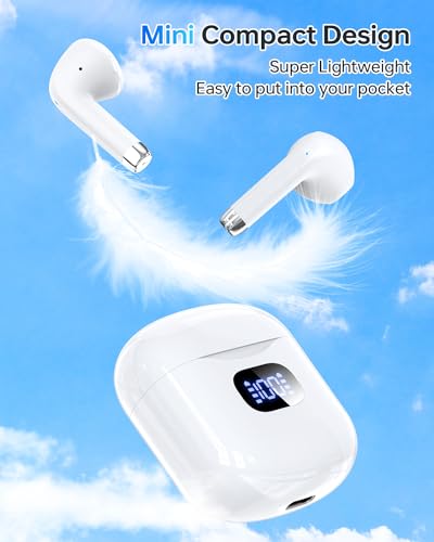 KTGEE T08 Wireless Earbuds Bluetooth 5.3 IPX7 Waterproof - 40Hrs Playback - LED Display - Touch Control - Compact Design