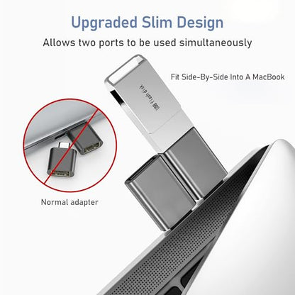 Basesailor USB-C to USB-A Adapter Pack 3R USBC Male to A Female 3.0