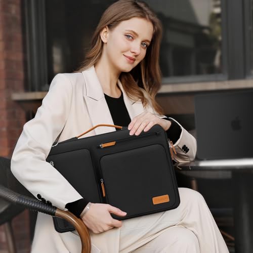 MOSISO 16 inch MO-15-FP-SOP-BRWPUHD-FTFPKT-BT-BK Zipper Laptop Shoulder Bag
