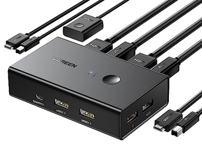 UGREEN 15166A HDMI KVM Switch 4K@60Hz 2-Computer USB Switching Device