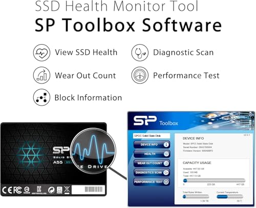 Silicon Power 1TB Solid State Drive SATA III 2.5" 7mm Model A55 Internal SSD