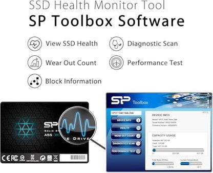 Silicon Power 1TB Solid State Drive SATA III 2.5" 7mm Model A55 Internal SSD