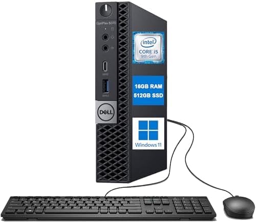 Dell Optiplex 5070 Tower PC Intel i5-9500T 16GB DDR4 512GB SSD HDMI Windows 11 Pro