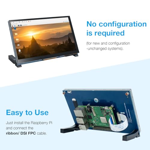 Hosyond 7 Inch Touchscreen IPS DSI Display 800x480 Pixels 60 Hz LCD Monitor