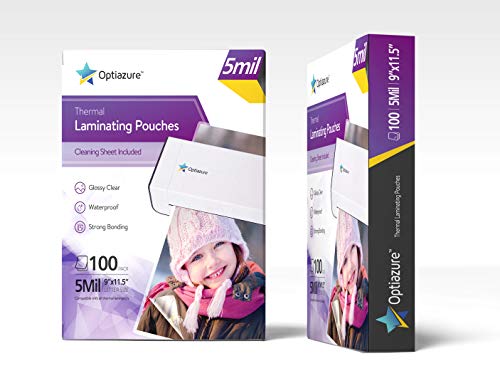 Optiazure 9" x 11.5" OPL-401 Laminating Pouches, Clear, 100 Count