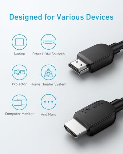 Anker 6 Feet A8742011 HDMI Cable 8K@60Hz 4K@120Hz Ultra High-Speed