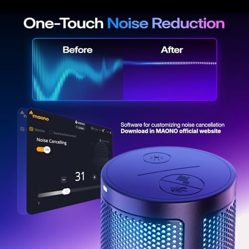 MAONO 16.57 x 3.86 x 6.38 inches DGM20S USB Type-C Condenser Microphone Plug and Play Unidirectional 24-Month
