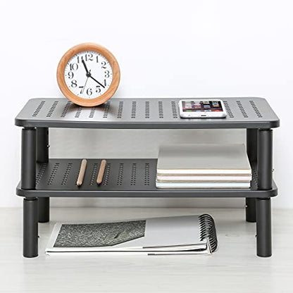 LOTEYIKE 14.6 x 9.3 Inches Monitor Riser 001 TV Riser Adjustable Ergonomic Metal Stand 2 Pack