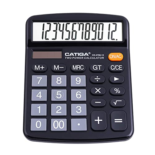 CATIGA 6" x 4.72" CD-2786 LCD Solar Powered Standard Function Calculator