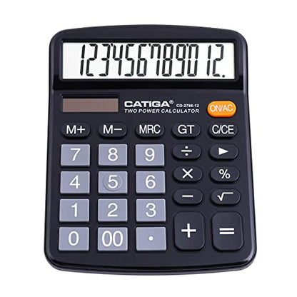 CATIGA 6" x 4.72" CD-2786 LCD Solar Powered Standard Function Calculator