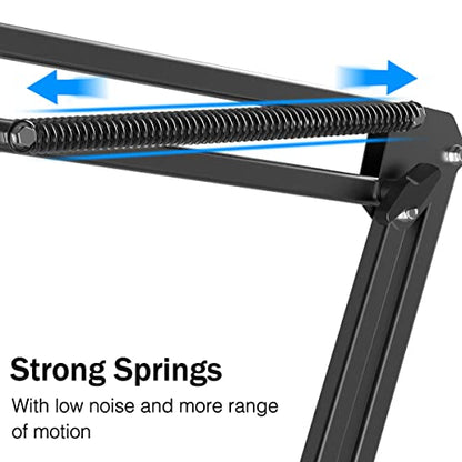 FIFINE CS1 Microphone Arm Stand Metal with Adjustable Scissor Boom, 3/8 Inch to 5/8 Inch Adapter