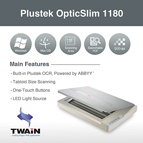 Plustek A3 OS1180 Scanner 1200 dpi Color LED