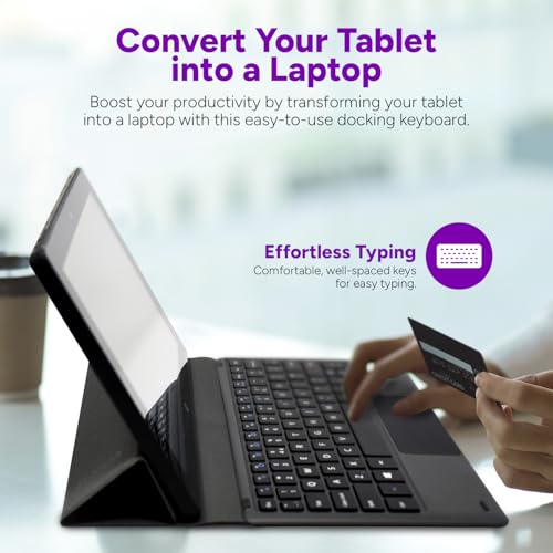 Fusion5 10.1" FWIN232S3DOCKING 80 Keys USB Docking Keyboard - Ambidextrous QWERTY Layout - Black - Compact Design