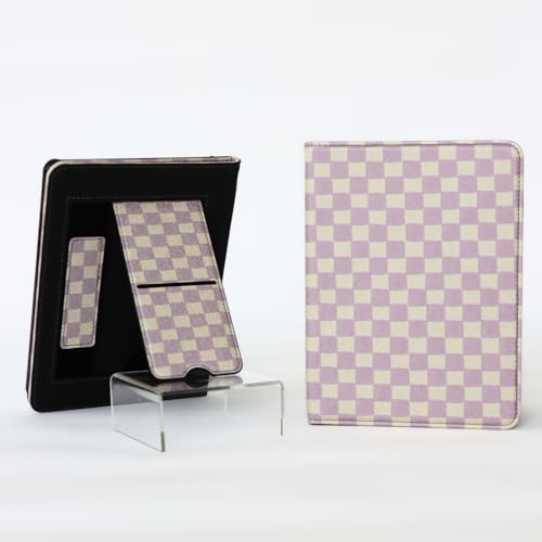 Lash Next Door Kindle Case for Paperwhite 11th Gen & 12th Gen - Checkmate Pattern, Built-in Stand, Adjustable Strap
