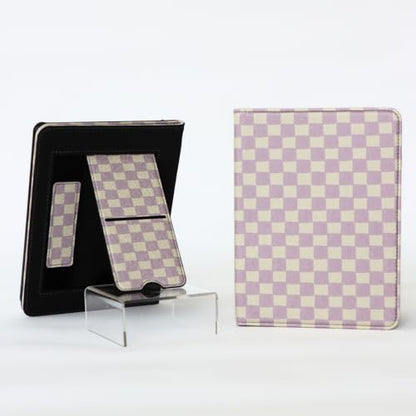 Lash Next Door Kindle Case for Paperwhite 11th Gen & 12th Gen - Checkmate Pattern, Built-in Stand, Adjustable Strap
