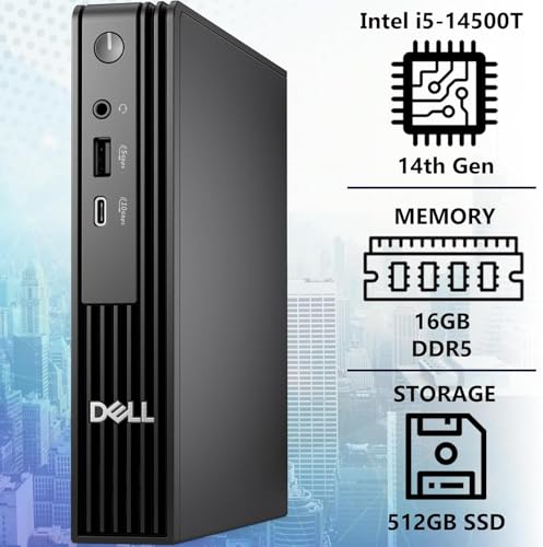 Dell Pro Micro Desktop QCM1250 Mini PC Intel i5-14500T 16GB DDR5 512GB NVMe SSD 3840x2160