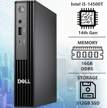 Dell Pro Micro Desktop QCM1250 Mini PC Intel i5-14500T 16GB DDR5 512GB NVMe SSD 3840x2160