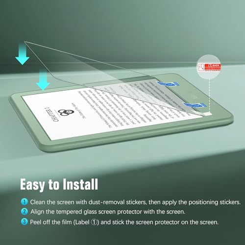 MoKo 6 Inch E-Reader Screen Protector Tempered Glass Anti-Scratch 9H HD Clear