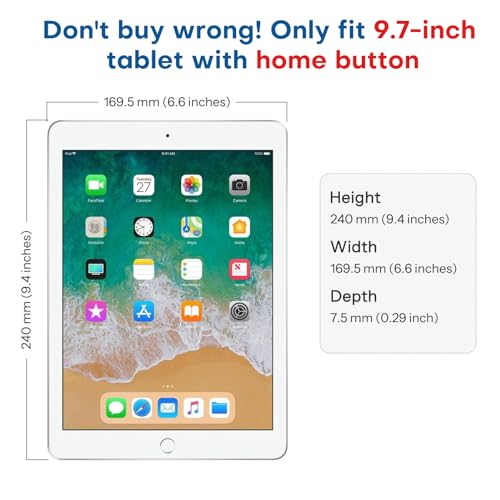 SPARIN 9.7 Inch Tempered Glass Screen Protector for iPad 5th Gen / 6th Gen / iPad Air 2, 9H Hardness, Glossy Surface