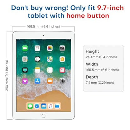 SPARIN 9.7 Inch Tempered Glass Screen Protector for iPad 5th Gen / 6th Gen / iPad Air 2, 9H Hardness, Glossy Surface