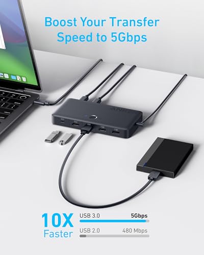 Anker 5.3 x 2.76 x 0.74 inches A83K8 KVM Switch 3 Amps 120 Volts Normally Open HDMI™️