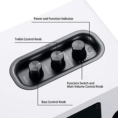 Sanyun SW208 3" Active Stereo Bookshelf Speakers - 60W Power, Bluetooth 5.0 Connectivity, 2.0 Audio System