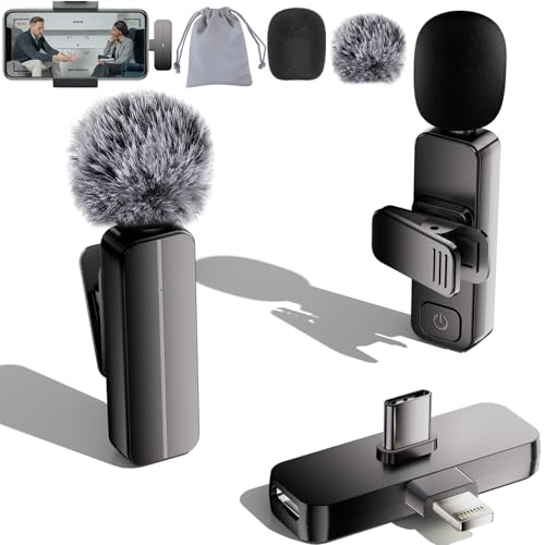 Bulatry 2-Pack Wireless Mini Lavalier Microphone WM280 Bluetooth USB Wi-Fi Omnidirectional