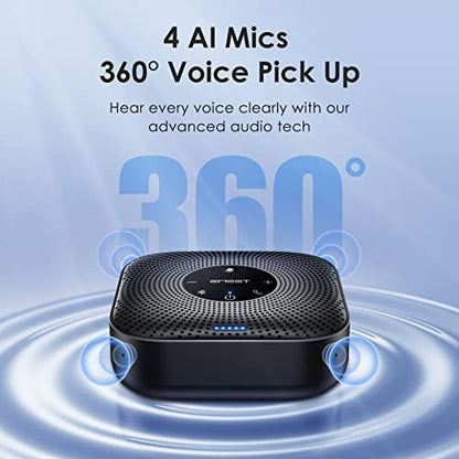 EMEET M0 PLUS 4 AI Mics 360° Voice Pickup Bluetooth Speaker Conference Microphone