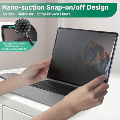 IRUYO FL 14 Inch Nano-Suction Laptop Privacy Screen, 16:10, 5.6 oz, Anti-Glare, Blue Light Filter