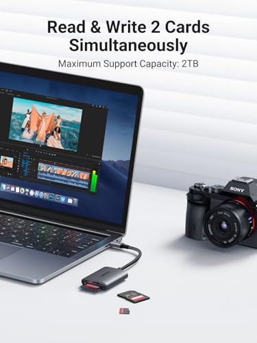 UGREEN 2-Slot USB Type C SD Card Reader 312MB/s Data Transfer Rate for SD, Micro SD and UHS Cards