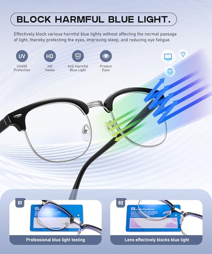 Perfectmiaoxuan 2 Count 3016 Blue Light Blocking Glasses