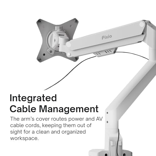 Pixio PSW1SWH 17-32 Inches Monitor Arm Stand VESA Mount Swivel Metal White