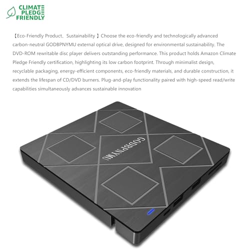 GODBPNYMU 5-in-1 External Optical Drive BT520 USB 3.0 & Type-C