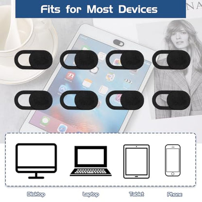JJUNW 50 Pcs Webcam Cover Slide, 0.023 Inch Ultra-Thin, Universal, Black
