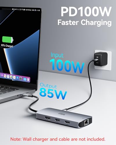 Selore&S-Global UC0517 USB C Docking Station 8 Ports Dual Monitor 4K Display
