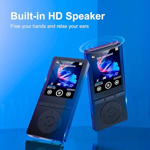 Aiandcc 64GB M6 MP3 Player 2.4 Inches Built-In Speaker 56 Hour Battery Life