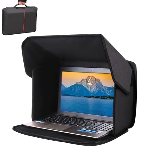 ZIORS 12-14in Portable Laptop Sun Shade Foldable Privacy Shield Anti-Glare