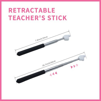 Sanfylikus 8-Piece Classroom Pointer Set Retractable 21.7in ABS Presentation Tools