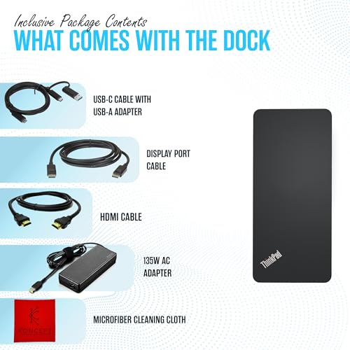 Koncept 40AF0135US Black USB-C Docking Station 135W Dual Monitor